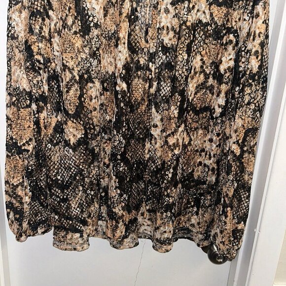 Free People Out For The Night in Snake Combo Sheer Pullover Chic Blouse Large - Picture 4 of 10